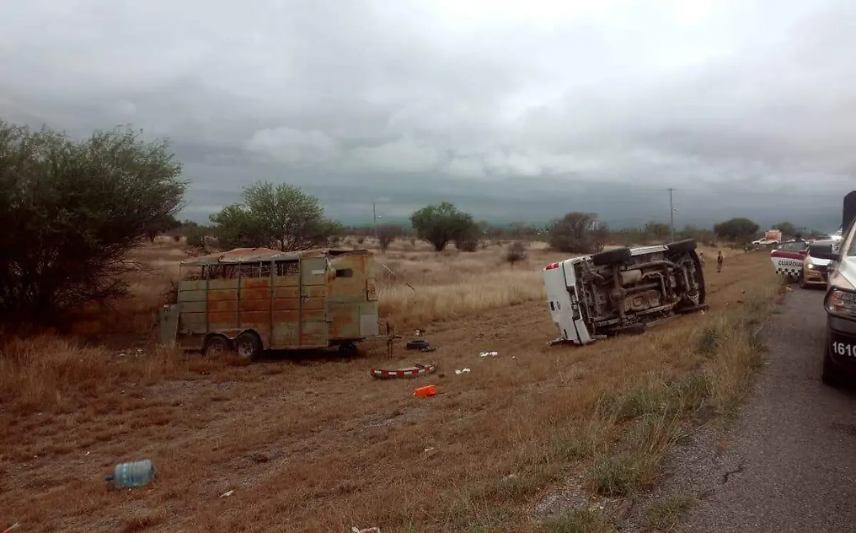 Volcadura de camioneta que transportaba caballos en Ciudad Victoria SSPT (2)